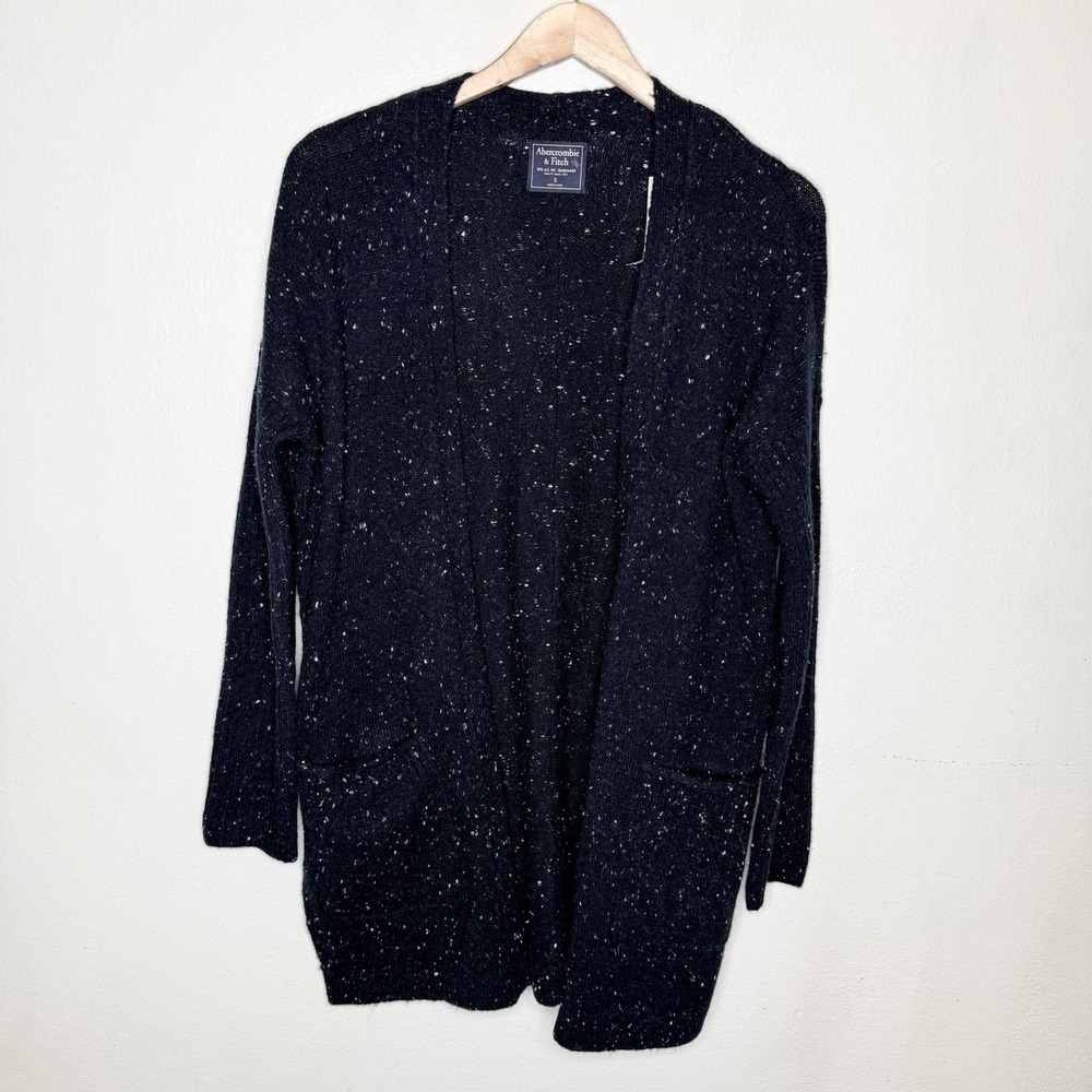 New Abercrombie And Fitch Blue Speckled Longline Cardigan Sweater Womens Small